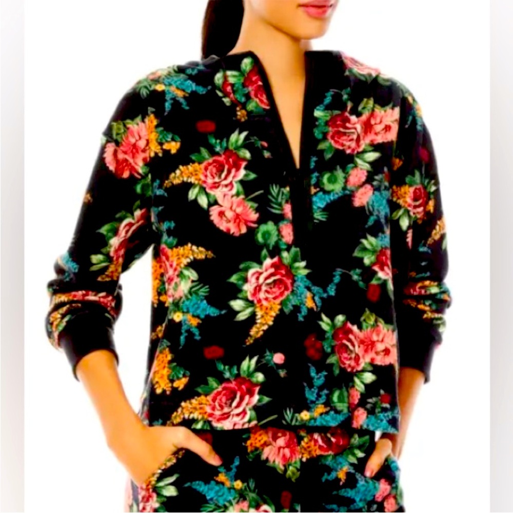 Alice and Olivia floral cropped hoodie